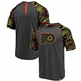 Philadelphia Flyers Fanatics Branded Heathered GrayCamo Recon Camo Raglan T-Shirt